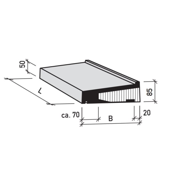 Fensterbank Ecomur Typ EJS50 27.5 cm-thumbnail