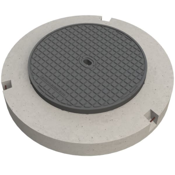 BGS Vollguss-Abdeckung Nr. 186-60S mit Betonsocke dämpfende Einlage E600-thumbnail