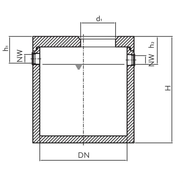 friwa-sep Schlammfang SF Typ 300.30B Ø 3000 H 2450 d1 600 W 140 mm -thumbnail