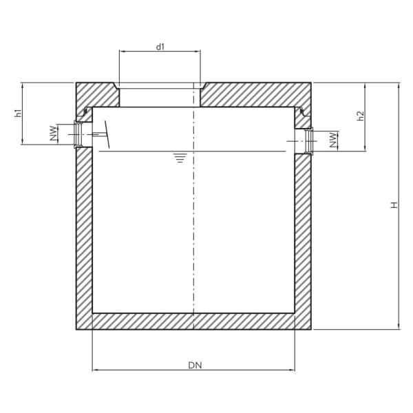 friwa-fat Schlammfang Typ 250.20 Ø 2500 H 1830 d1 600 W 120 mm-thumbnail