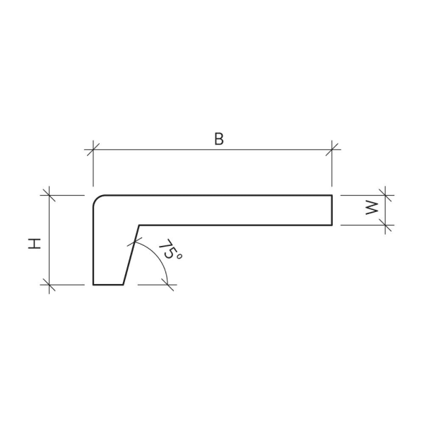 FROSTA Winkelstufe 100/40/17 cm gestrahlt, grau-thumbnail
