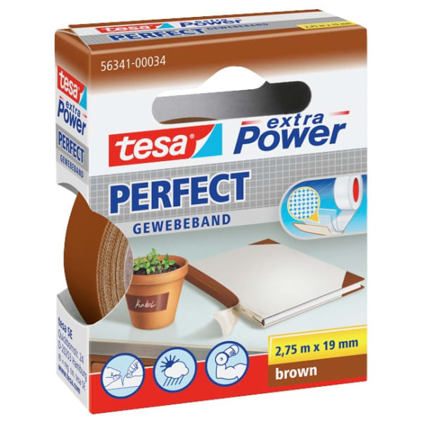 TESA Gewebeband Extra Power Perfect 19 mm 2.75 m braun-thumbnail