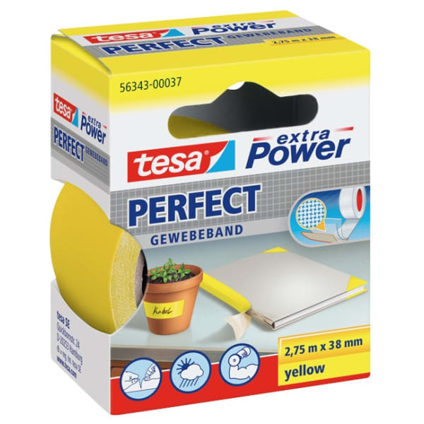 TESA Gewebeband Extra Power Perfect 38 mm 2.75 m gelb-thumbnail