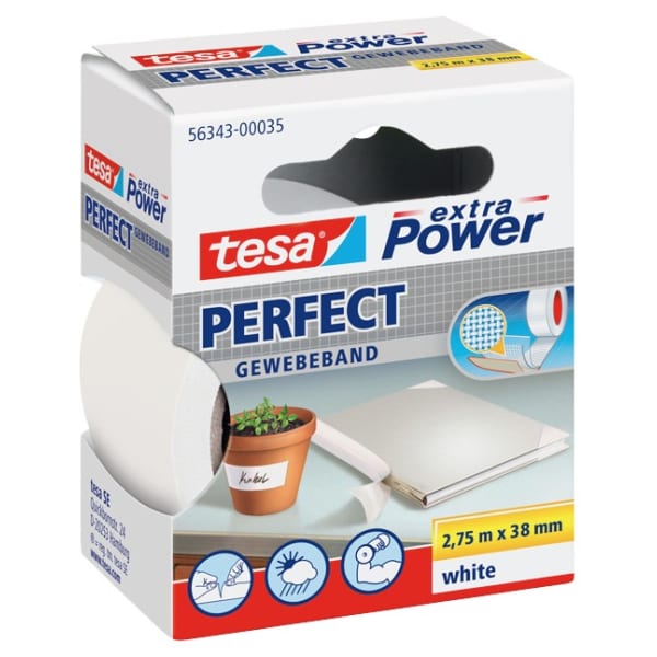 TESA Gewebeband Extra Power Perfect 38 mm 2.75 m weiss-thumbnail