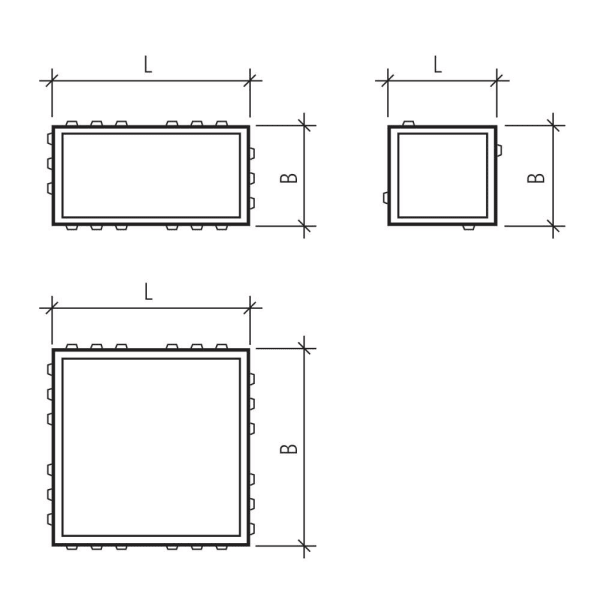 CARENA Pflasterstein Recyclingbeton schwarz glatt gefast L 25 cm B 25 cm H 8 cm-thumbnail