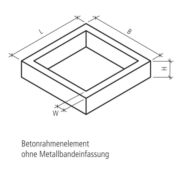 BAUMFIX Betonrahmenelement bewehrt gefast L 253 cm B 253 cm H 35 cm W 20 cm-thumbnail