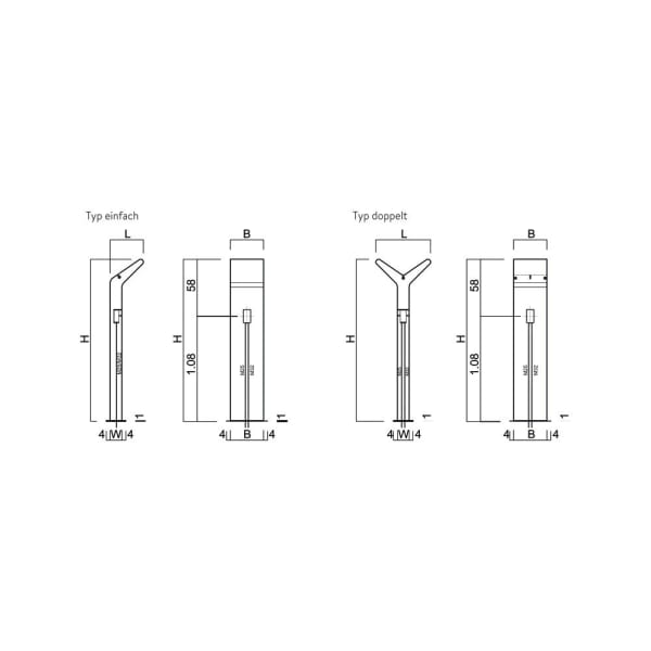 Betonelement für Ladestation einfach grau bewehrt L 34 cm B 34 cm H 166 cm-thumbnail
