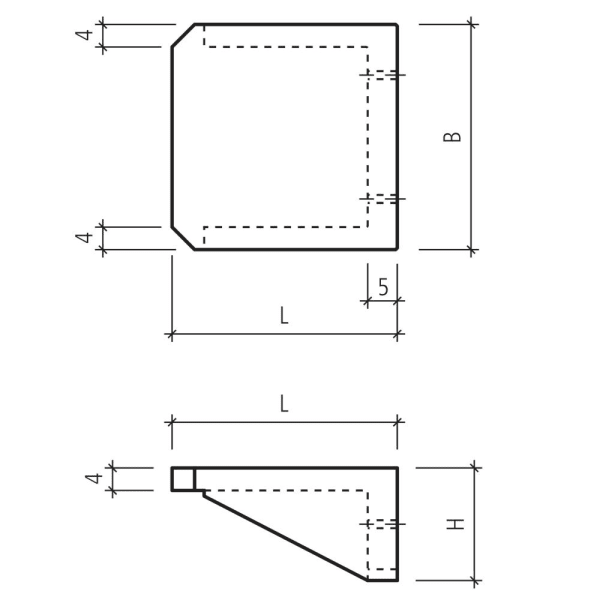Betonkonsole zu Dachwasserschacht inkl. 2 Anker M 10 L 60 cm B 40 cm H 20 cm-thumbnail