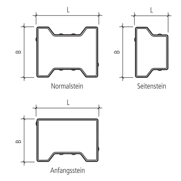 H Verbundstein L 20 cm B 16.5 cm H 8 cm Normalstein anthrazit fein gefast -thumbnail