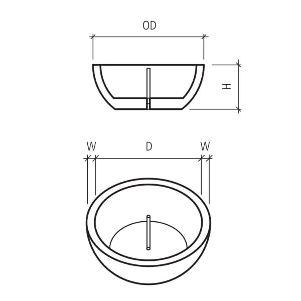 RONDO Brunnentrog anthrazit glatt OD 90 - 150 cm, H 60 cm W 10 cm-thumbnail