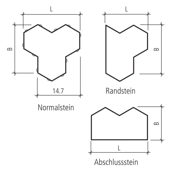 SIX-SILENTA Verbundstein L 19.7 cm B 11.3 cm H 8 cm Abschlussstein grau glatt -thumbnail