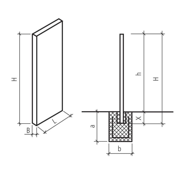 SLADE Betonlamelle 50 cm/6 cm/100 cm naturgrau 1-seitig  schieferstr. 1-seitig a-thumbnail