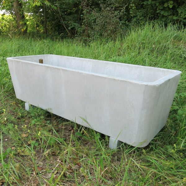 WEIDE Brunnentrog grau abgerieben, L 150 cm B 57 cm H 41.5 cm W 3.5 cm-thumbnail