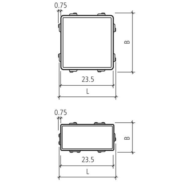CARENA SPLITT Ökostein mit Nocken schwarz glatt gefast L 25 cm B 12.5 cm H 8 cm -thumbnail