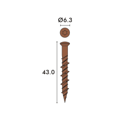 Sockelleistenschrauben Screasy solo TX brüniert 6 x 43 mm 500 Stück pro Pack
