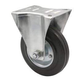 WAGNER Transportgeräte-Bockrolle ø 125 mm mit Rückenloch Gummi soft