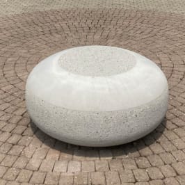 RONDO Wehrstein grau glatt/gestrahlt D 100 cm d1 53 cm H 45 cm D 30 cm H 70 cm