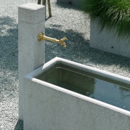 PARCO Brunnenstock rechteckig anthrazit gestrahlt mit Rohr L 20 B 20 H 155 cm 