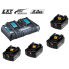 Makita Energypack 18V 5.0 Ah 4 Akkus + Doppel Ladegerät (Karton) EPAC18-504