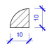 Viertelstab Profil 10 Fichte 10 x 10 mm 2.48 m