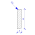 Eckleiste Profil 13 Fichte 1-seitig rund 40 x 8 mm 2.48 m