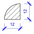 Viertelstab Profil 10 Fichte 12 x 12 mm 2.48 m