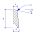 Sockelleiste massiv 40 x 12 x 8 mm konisch Eiche lackiert