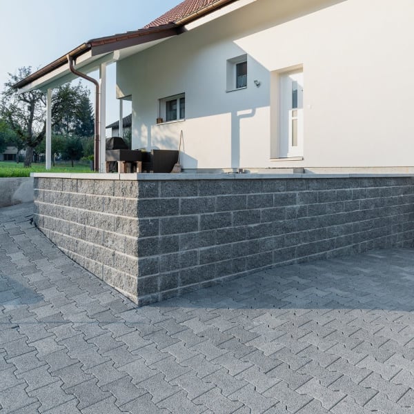 Spaltstein Eckstein links 1-seitig gespalten grau L 38 B 19 H 13.5 cm-thumbnail