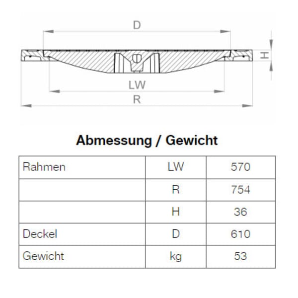 BGS Vollguss-Abdeckung Nr. 115-60C mit Handgriff B125-thumbnail