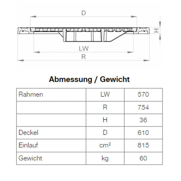 BGS Guss-Strassenrost gelocht Nr. 625-70 Schlüsselloch B125 -thumbnail