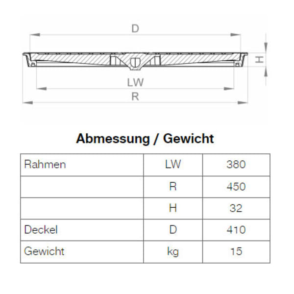BGS Vollguss-Abdeckung Nr. 111-40 mit Handgriff A15-thumbnail