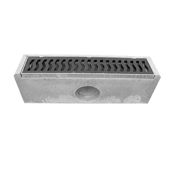 HOBAC Einlauftrog ohne Rost mit Auslauf seitlich Ø 150 L 1140 B 280 H 360 mm-thumbnail