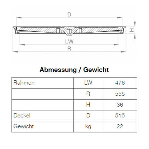 BGS Vollguss-Abdeckung Nr. 111-50 mit Handgriff A15-thumbnail