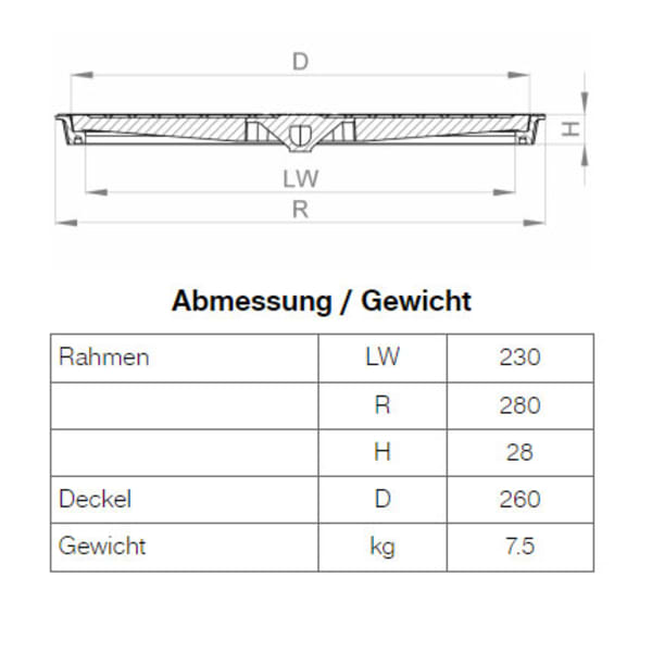 BGS Vollguss-Abdeckung Nr. 111-25 mit Handgriff A15-thumbnail