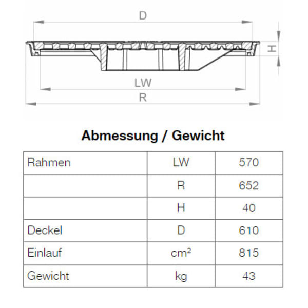 BGS Guss-Strassenrost gelocht Nr. 625-60 Schlüsselloch B125 -thumbnail