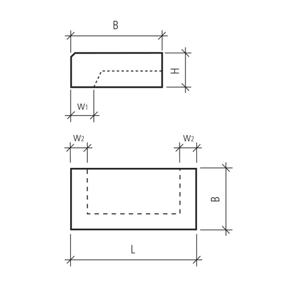 CASTELLO Blockstufe Sarina grau gewaschen stirnseitig gefast L 50 B 40 H 15 cm-thumbnail
