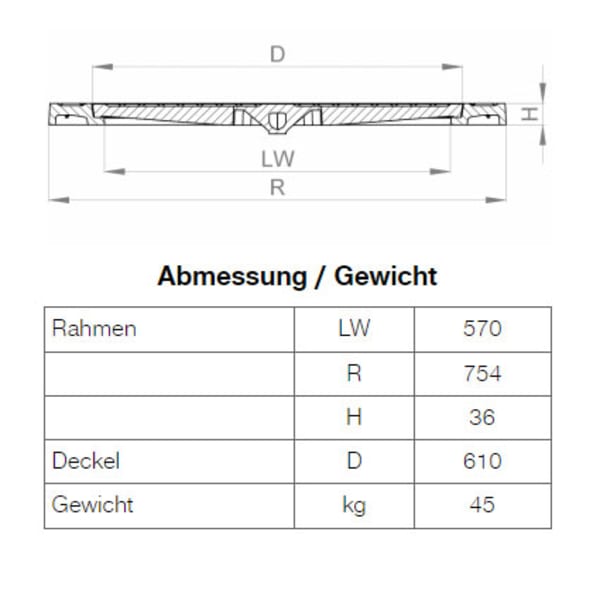 BGS Vollguss-Abdeckung Nr. 111-60C mit Handgriff A15-thumbnail