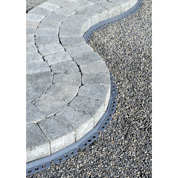 Steinfix Randabschluss-Profil h22 rund grau gelocht 75 x 25 mm 2 m-thumbnail