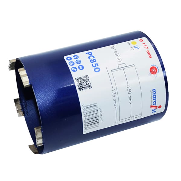 Marcrist Diamantschlagbohrkrone PC850 127 x 165 mm 1/2"-thumbnail