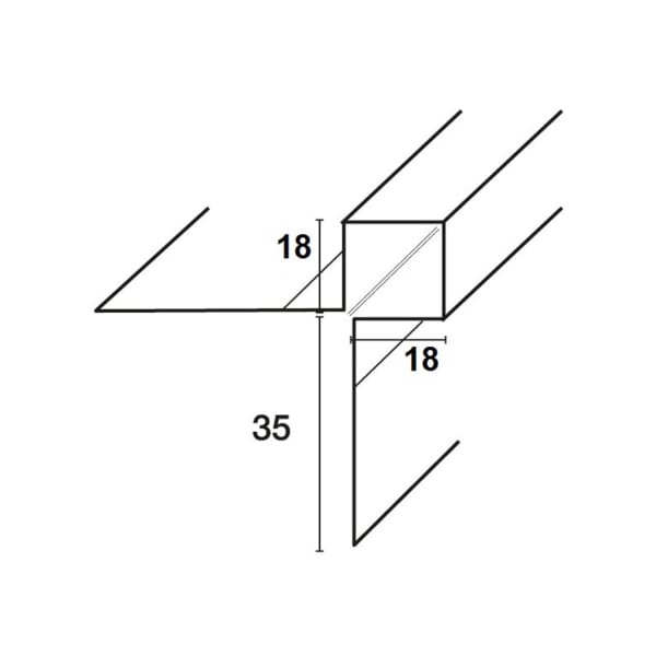 Würfeleckbleche 18 mm Kupfer Länge 2.80 m B 70 mm-thumbnail