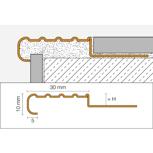 Schlüter Trep-E 30 mm TE 110 Edelstahl V2A R10 2,5 m-thumbnail
