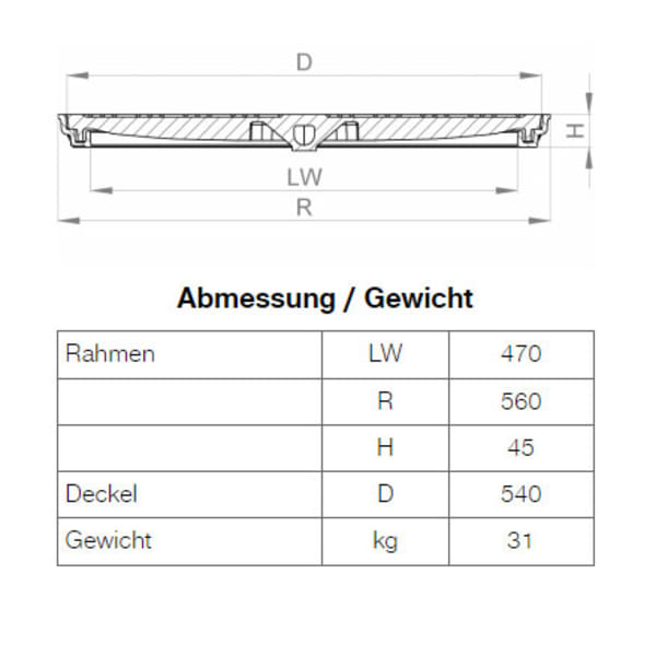 BGS Vollguss-Abdeckung Nr. 121-50 mit Handgriff geruchdicht A15-thumbnail