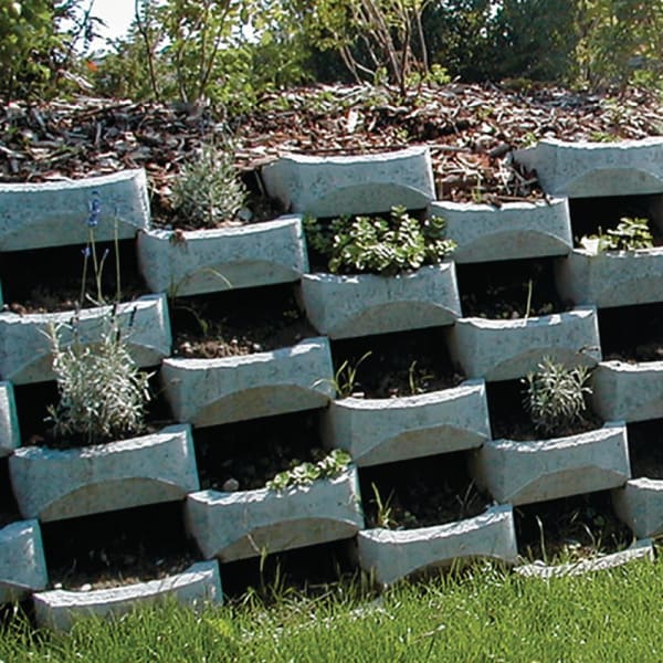 FLORA Böschungselement Abschlusselement links grau glatt L 34.5 B 5 H 12.5 cm -thumbnail