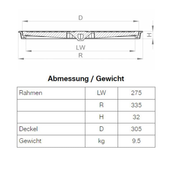 BGS Vollguss-Abdeckung Nr. 111-30 mit Handgriff A15-thumbnail