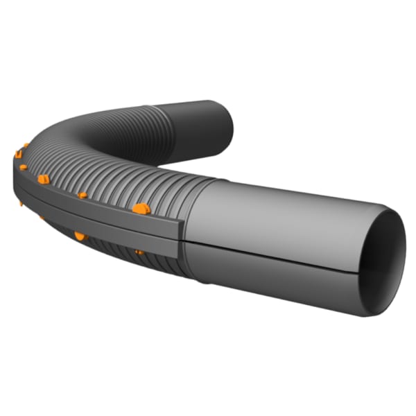 Symalit Flexbogen zu Längsverschlussrohren HDPE lang 132/120 mm-thumbnail