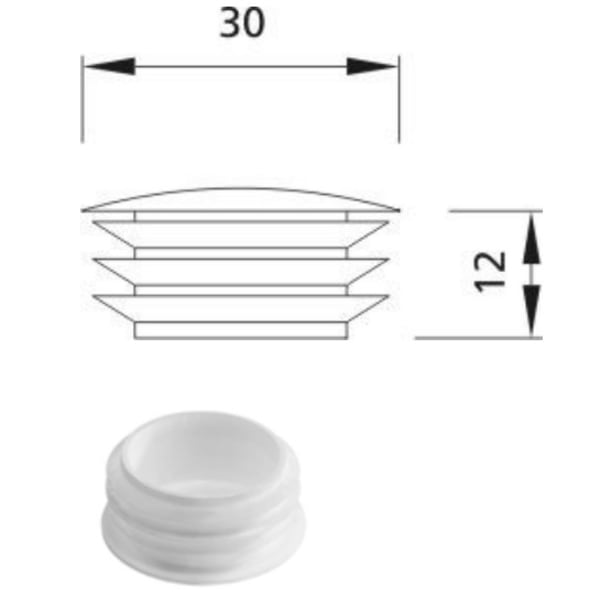 NOE Zapfen Weiss Ø 26 mm 250 Stk./Sack-thumbnail