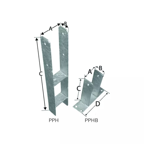 SST Pfostenanker Stahl feuerverzinkt Typ HB 121-thumbnail