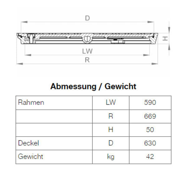 BGS Vollguss-Abdeckung Nr. 131-60V mit Handgriff verschraubt A15-thumbnail