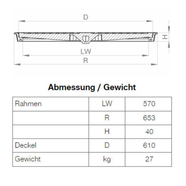 BGS Vollguss-Abdeckung Nr. 111-60P mit Pickelloch A15-thumbnail
