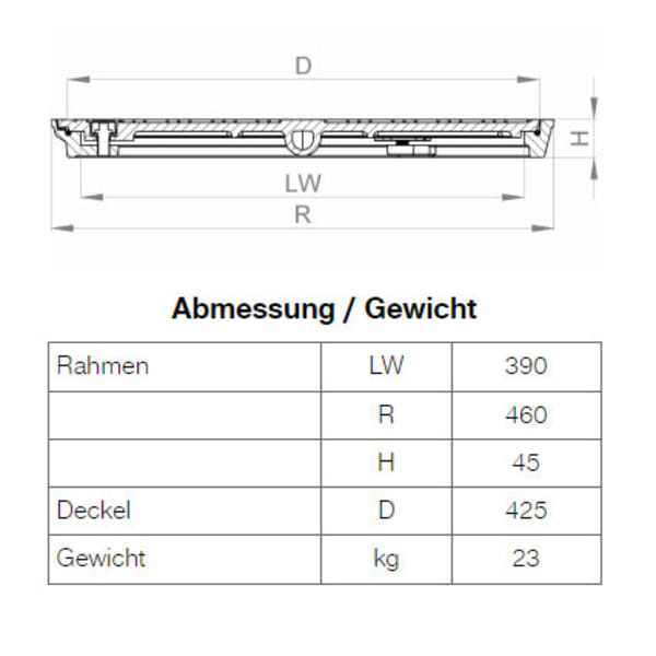 BGS Vollguss-Abdeckung Nr. 131-40 mit Handgriff verschraubt A15-thumbnail
